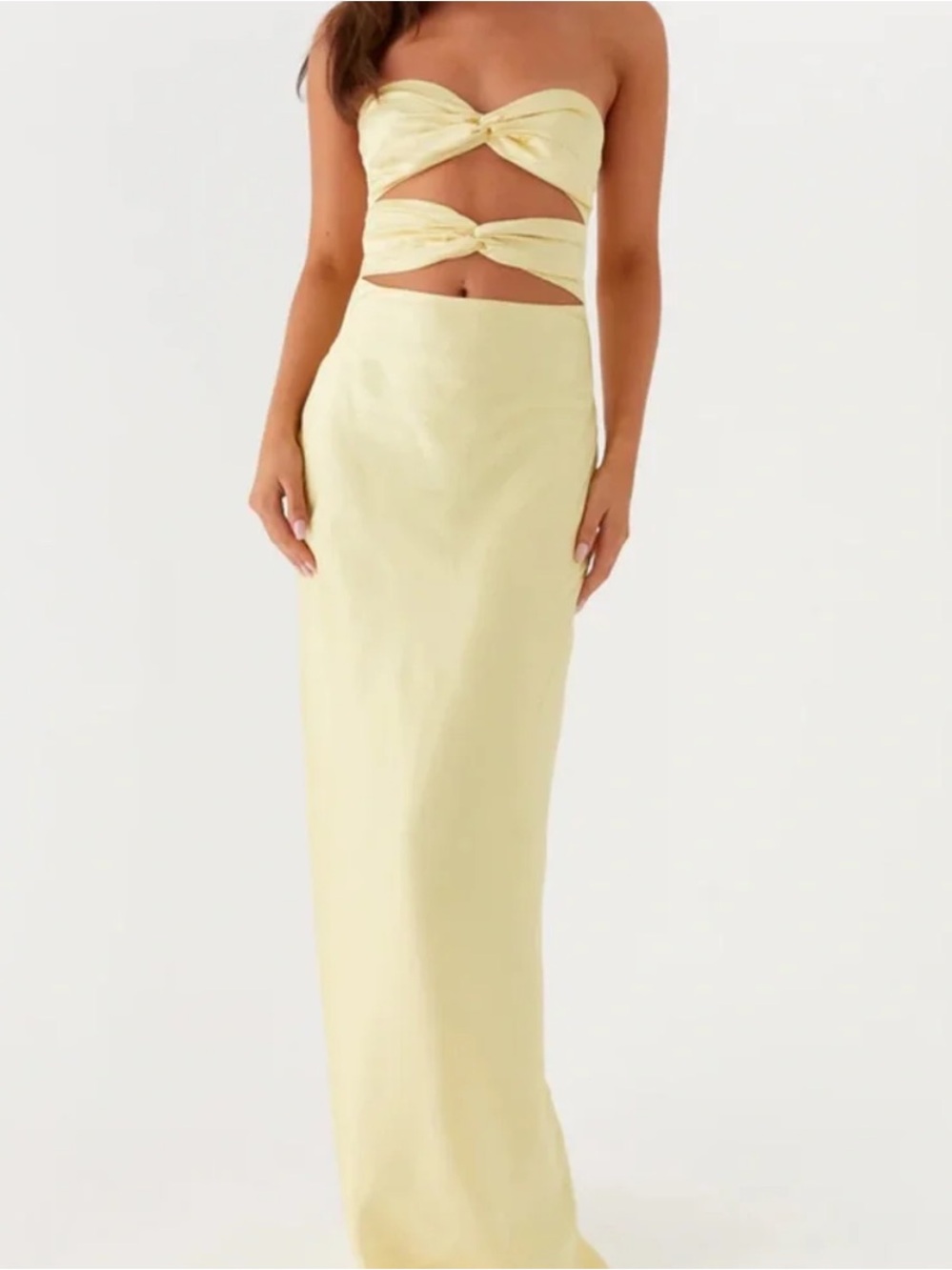 Peppermayo Tianna Strapless Maxi Dress in Yellow Size 2 NWT